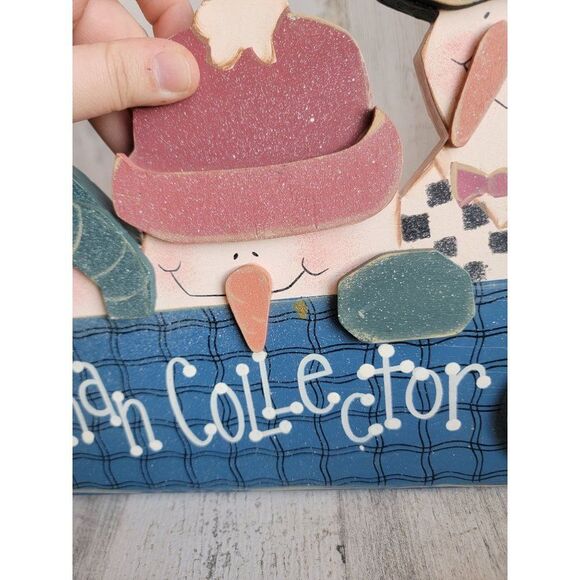 Wooden snowman collector sign family snowflake vintage rustic wall decor - Picture 5 of 8